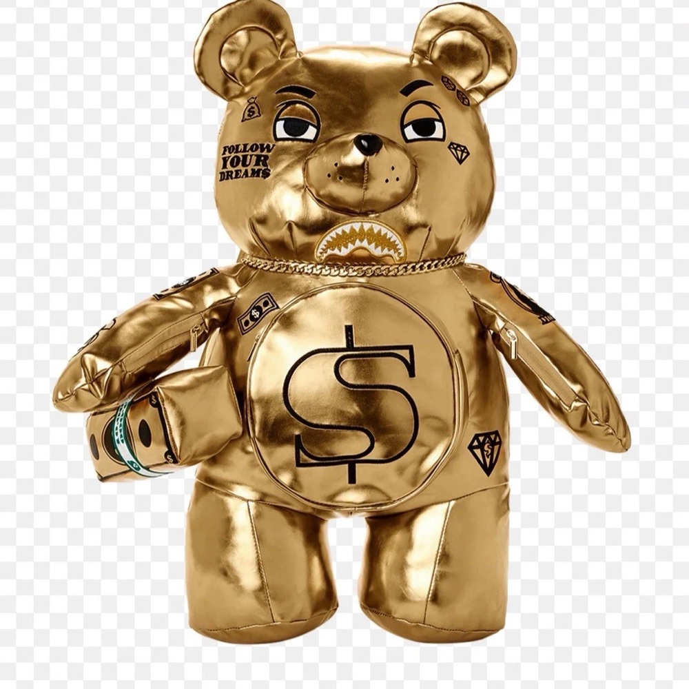 Gold Bear Figurine with Black Accents